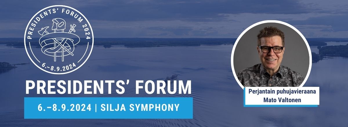 Presidents' Forum 6.-8.9.2024 Silja Symphony. Perjantain puhujavieraana Mato Valtonen.